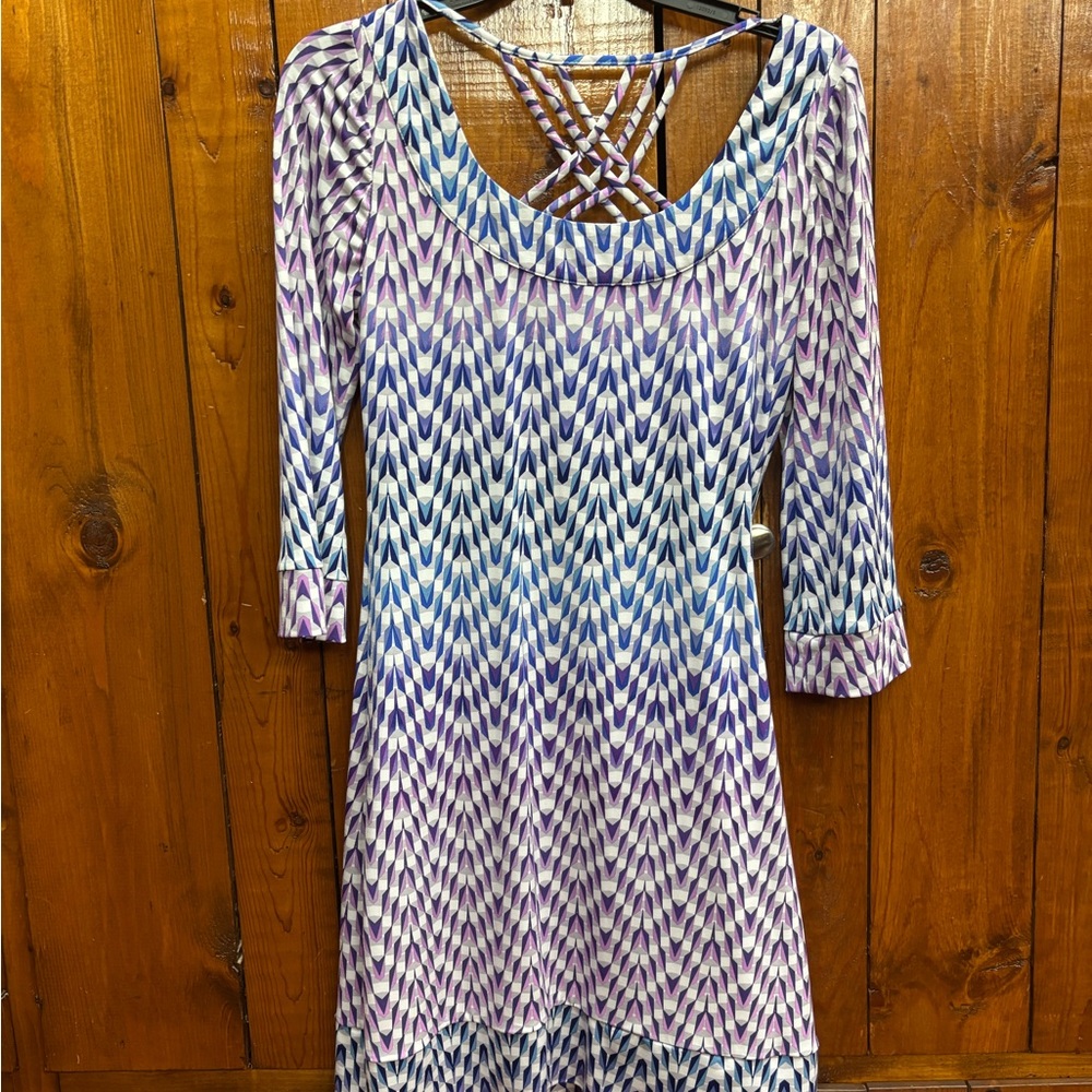 Jessica Simpson Purple and Blue Patterned Dress